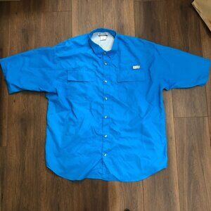 Columbia Vented Lightweight Fishing Outdoor Pockets Button Down Short Sleeve XXL